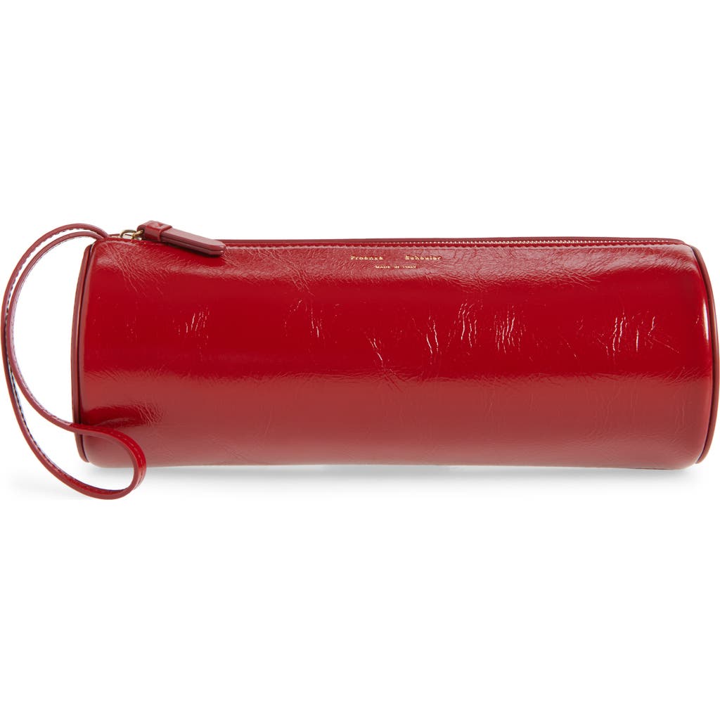 Proenza Schouler Silo Shiny Round Clutch In Red