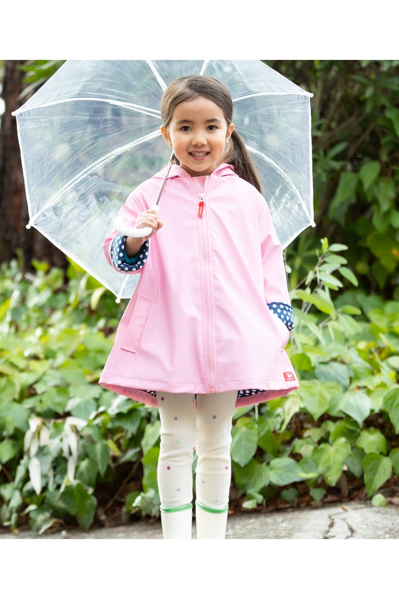 Hooded A-Line Raincoat, Alternate, color, Parfait Pink