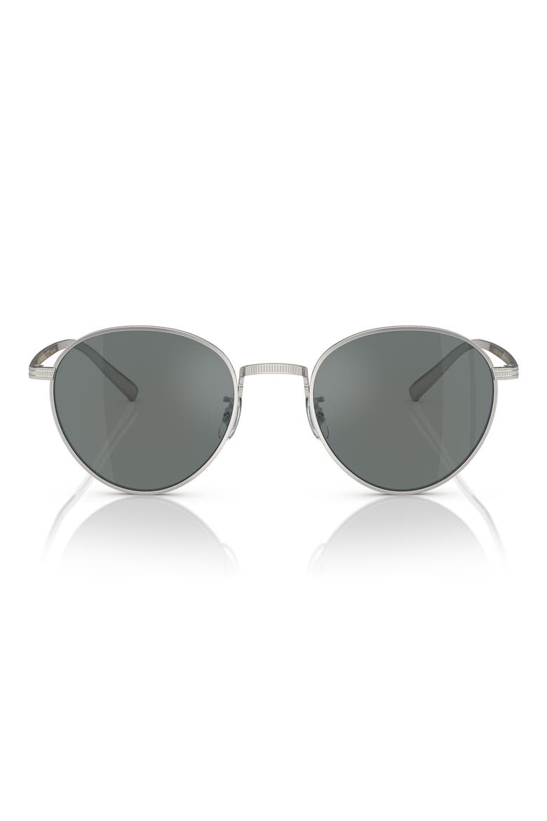 Rhydian 49mm Round Sunglasses, Main, color, SILVER