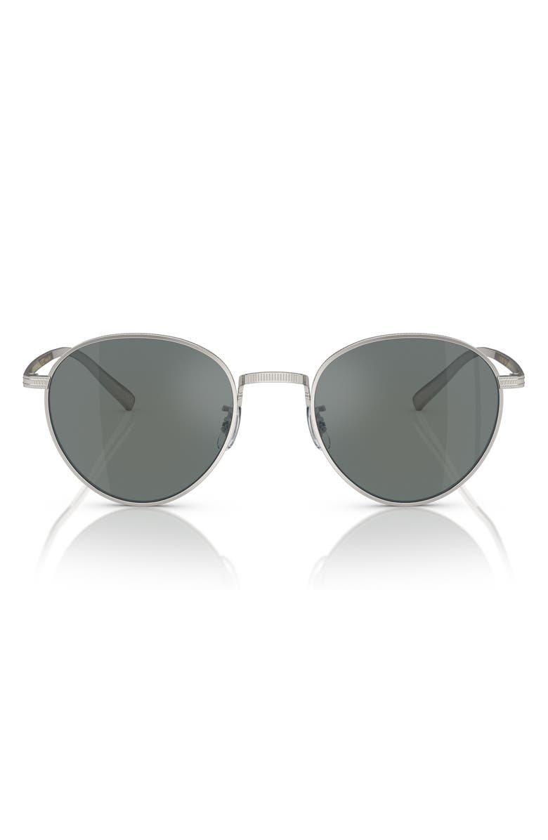 Oliver Peoples Rhydian 49mm Round Sunglasses, Main, color, Silver