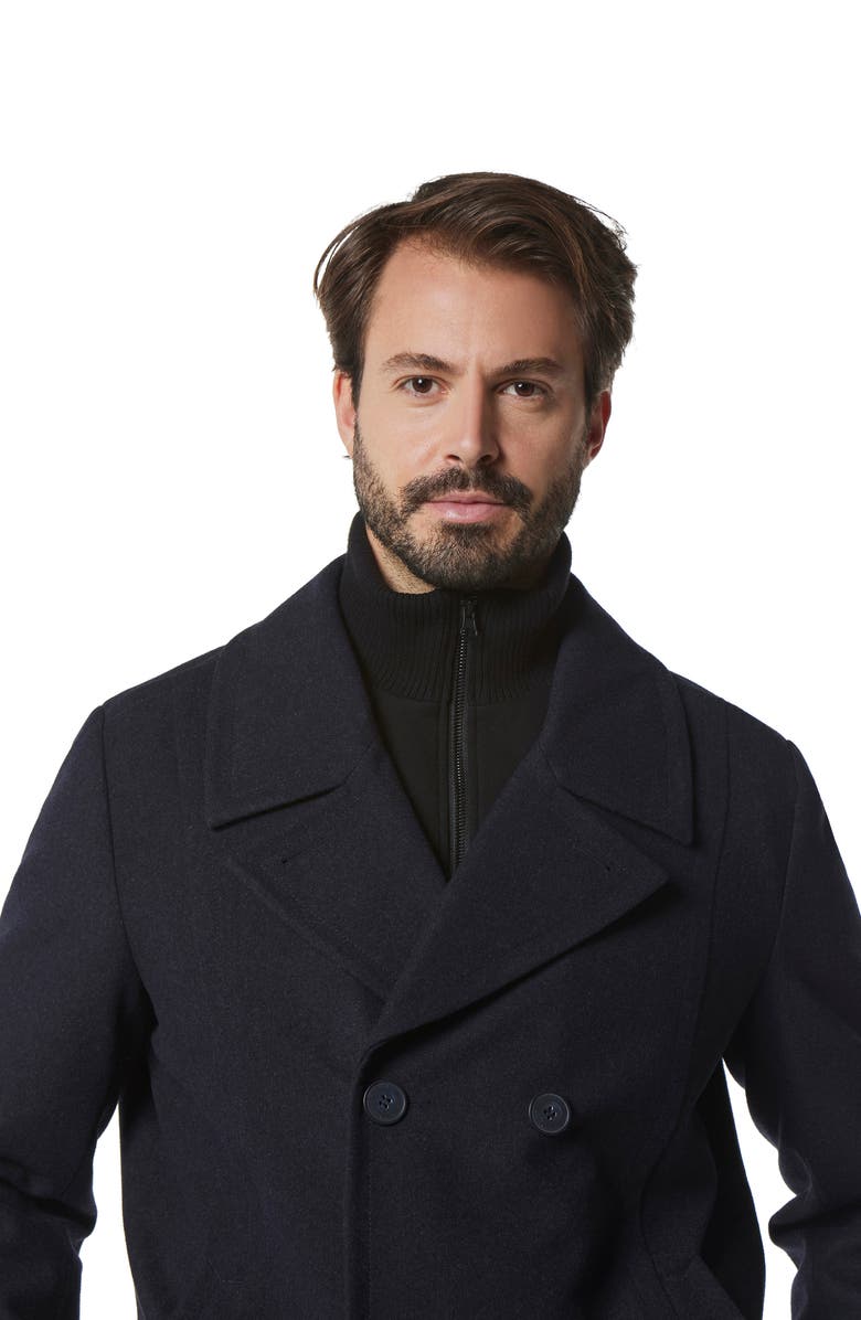 Marc New York Danton Water Resistant Peacoat, Alternate, color, Blue Heather