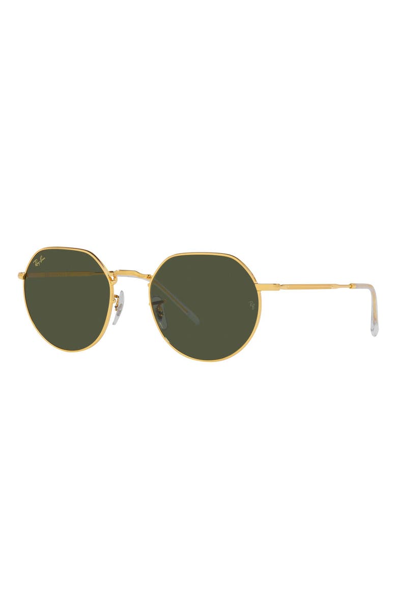 Ray-Ban 51mm Round Sunglasses, Alternate, color, Legend Gold/ Green