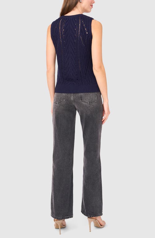 Halogenr Halogen(r) Open Stitch Sleeveless Sweater In Classic Navy