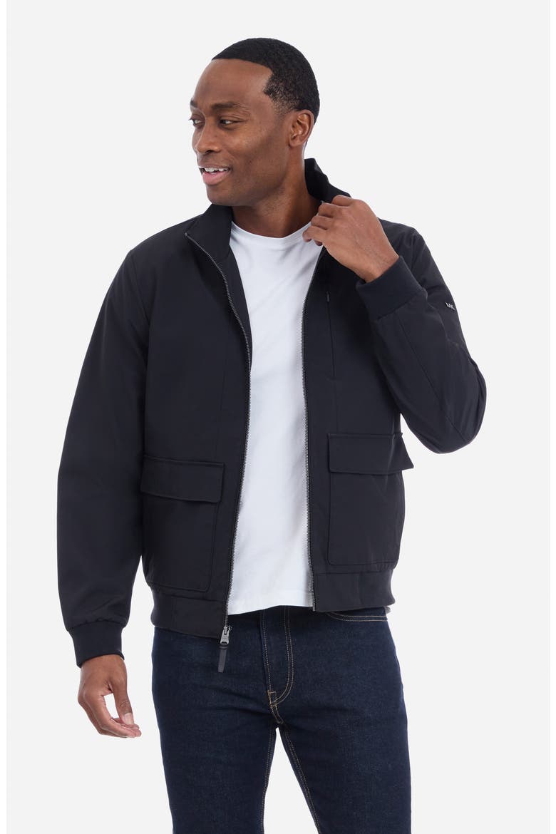 Rib Hem Zip Softshell Jacket, Alternate, color, BLACK