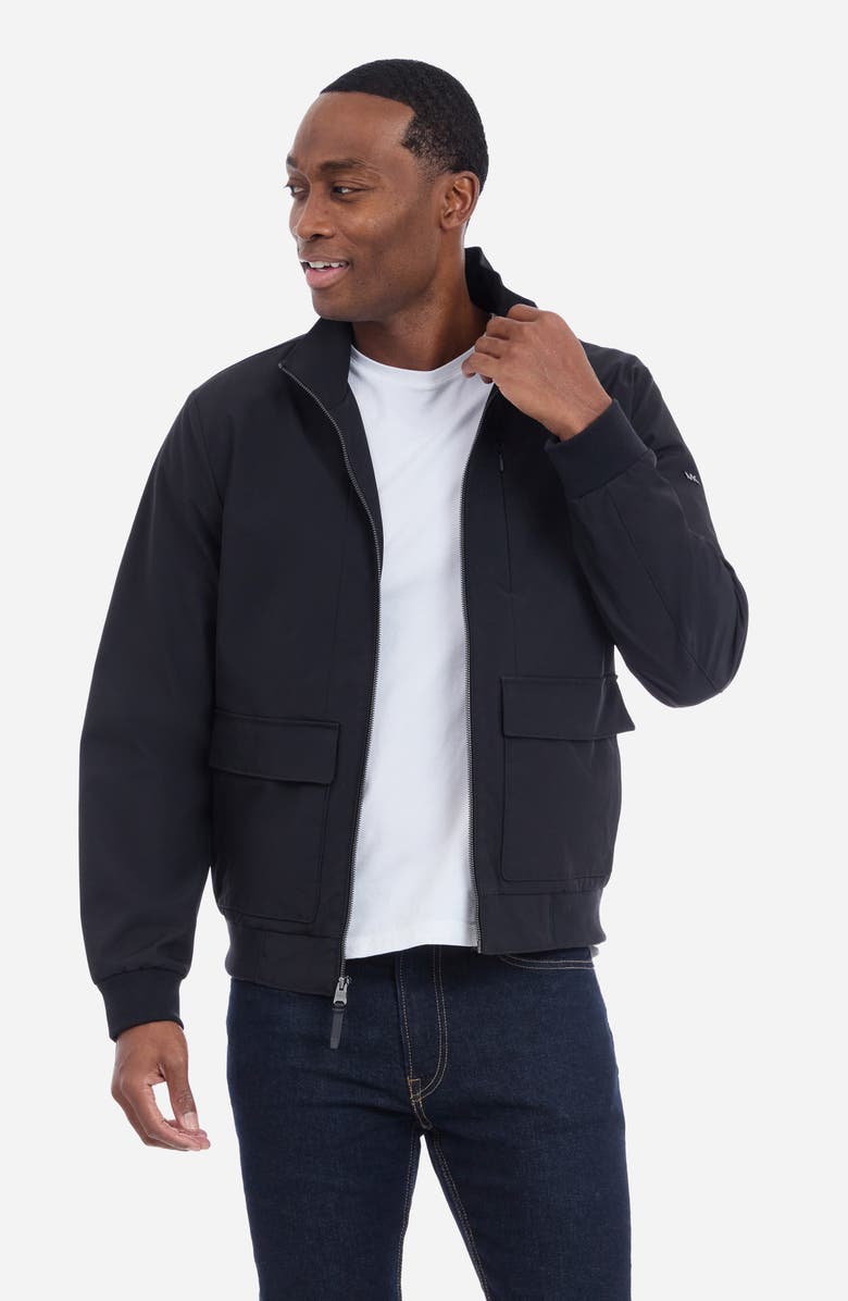 Michael Kors Rib Hem Zip Softshell Jacket, Alternate, color, Black