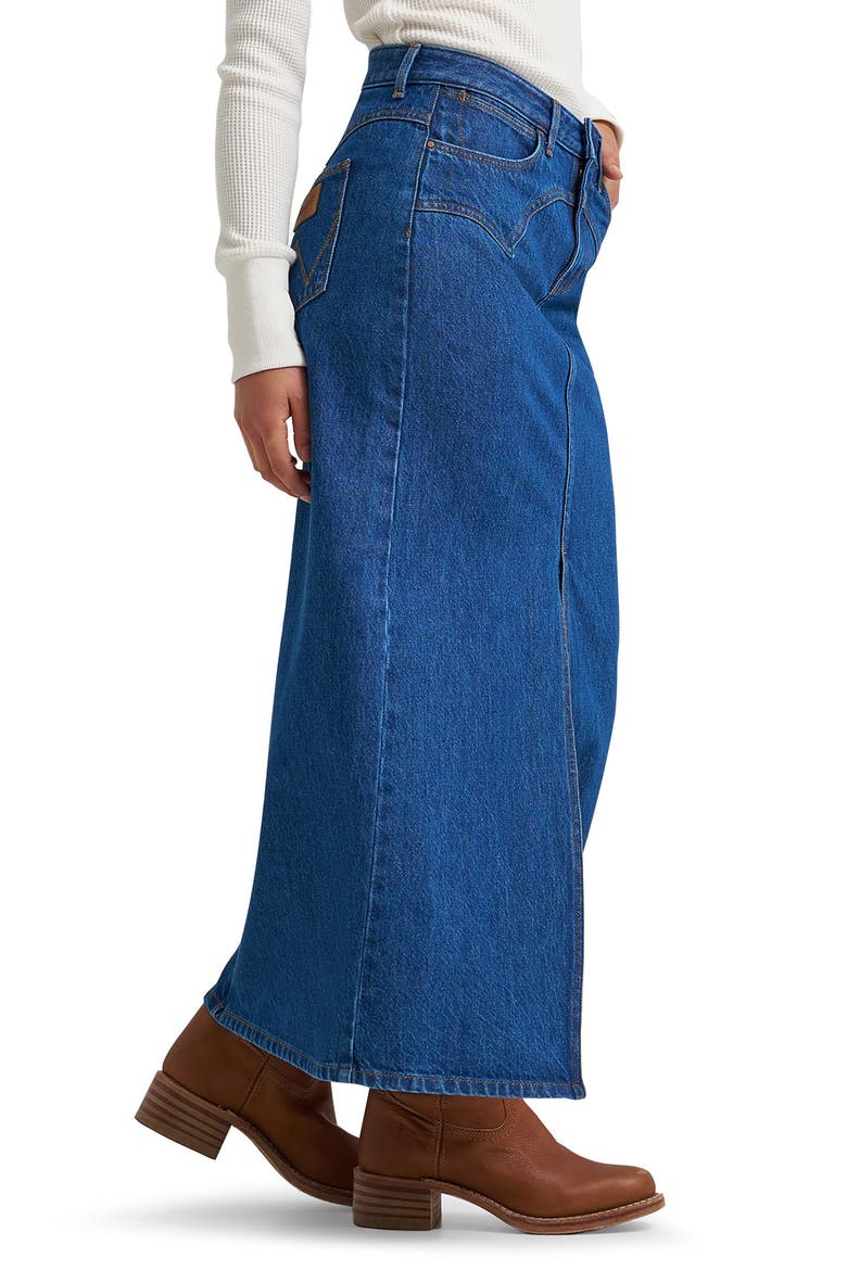 Western Seam Midi Jeans Skirt, Alternate, color, ALISON