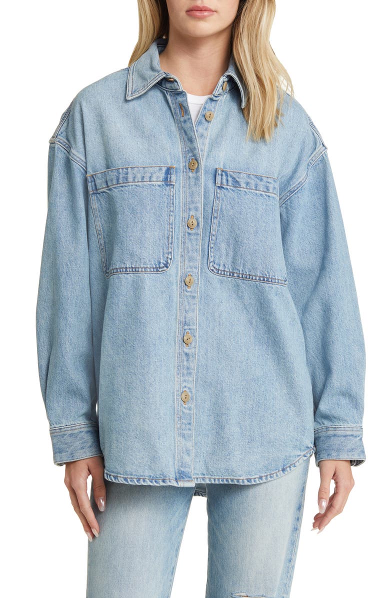 Madewell Heavyweight Denim Oversize Button-Up Shirt, Alternate, color, 