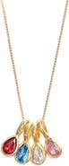 Set & Stones Multi Birthstone Teardrop Charm Necklace