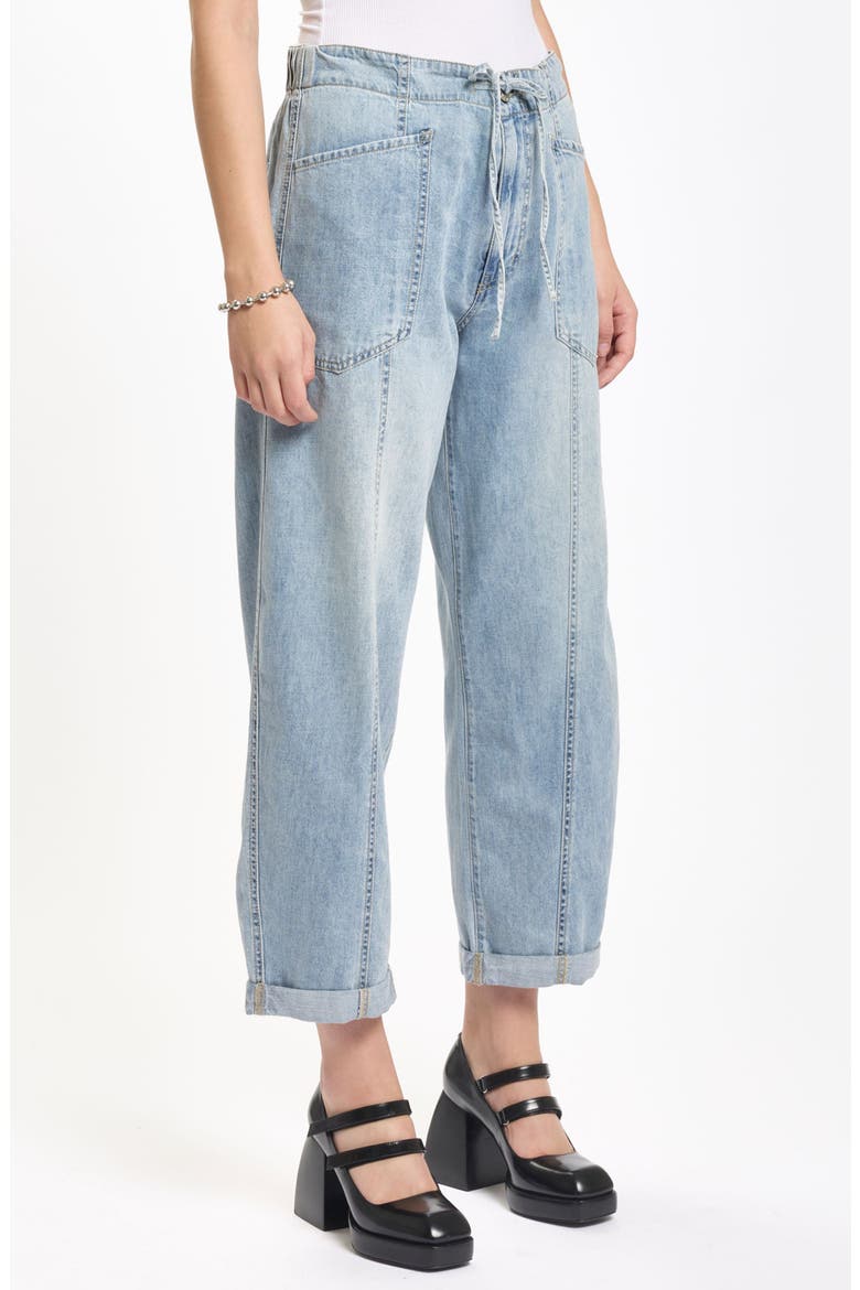 Villa Drawstring Ankle Straight Leg Jeans, Alternate, color, WILD CARD