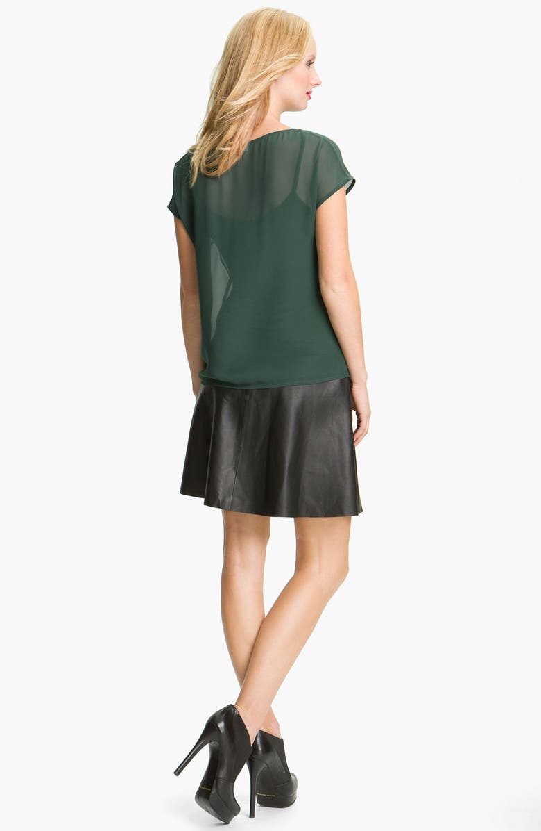 DKNYC Flare Leather Skirt, Alternate, color,