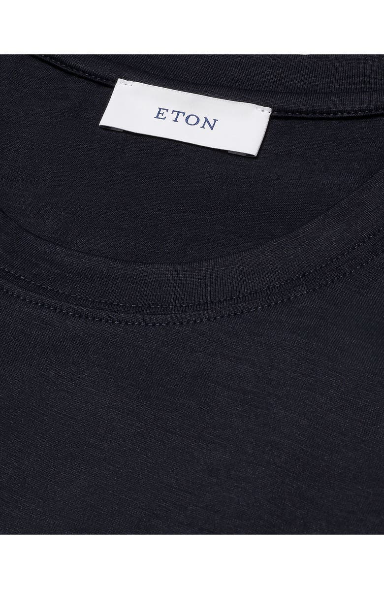 Eton Silk & Cotton T-Shirt, Alternate, color, Navy Blue