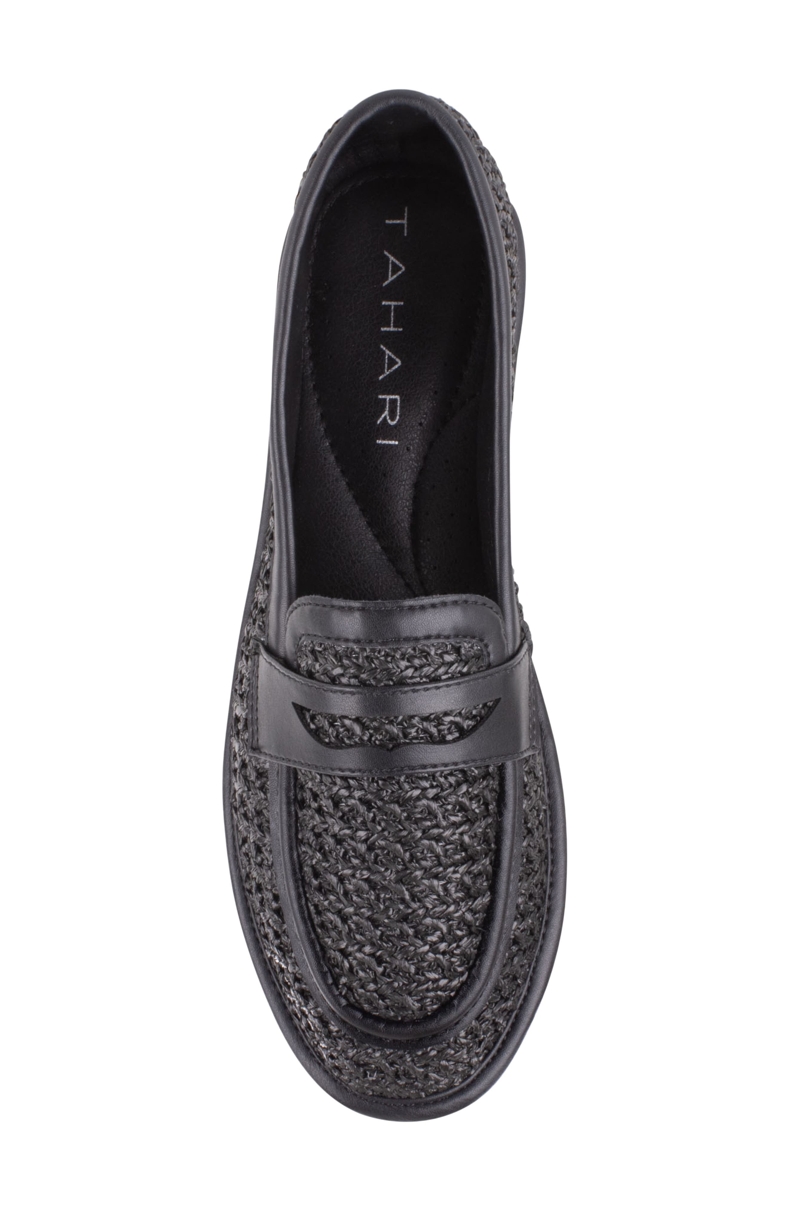 Tahari Meadow Penny Loafer, Alternate, color, Black