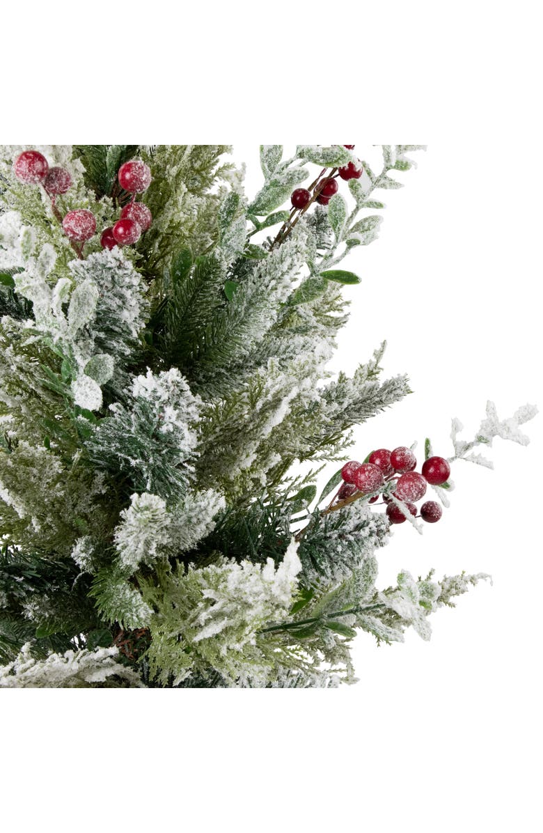 Northlight Flocked Balsam Pine Artificial Mini Christmas Tree in Burlap Base - 24" - Unlit, Alternate, color, Green