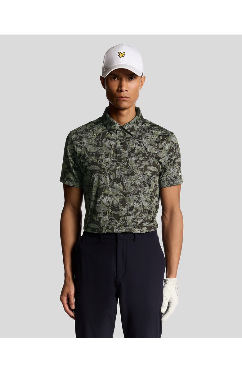 Lyle & Scott Golf Digital Floral Polo Shirt, Main, color, Jet Black