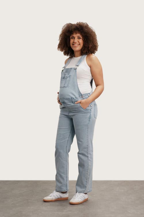 Nom Maternity Mae Maternity Overalls In Blue