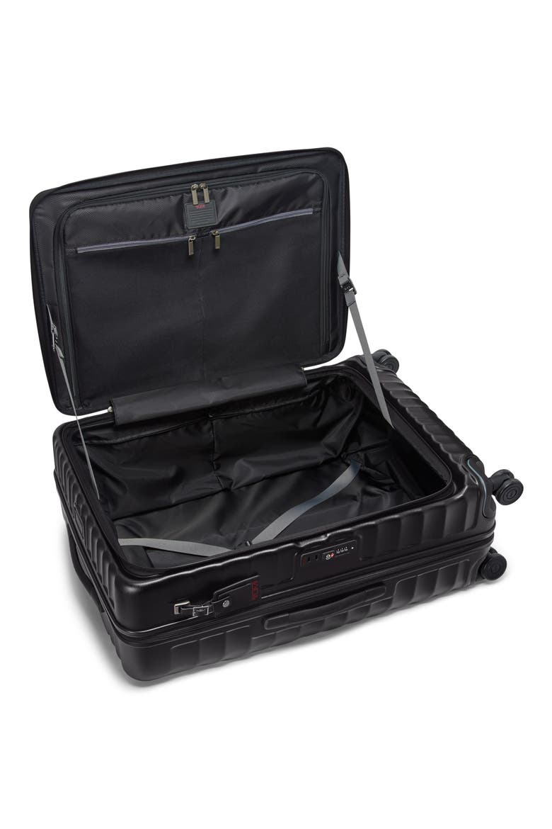 19 Degree Large Front Access Checked Luggage, Alternate, color, BLACK TEXTURE