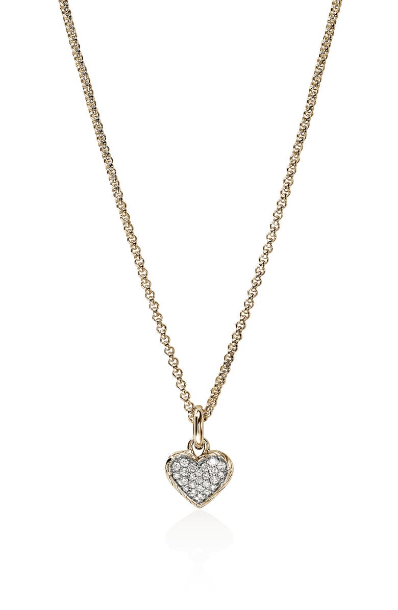 John Hardy Essentials Heart Necklace, Main, color, 