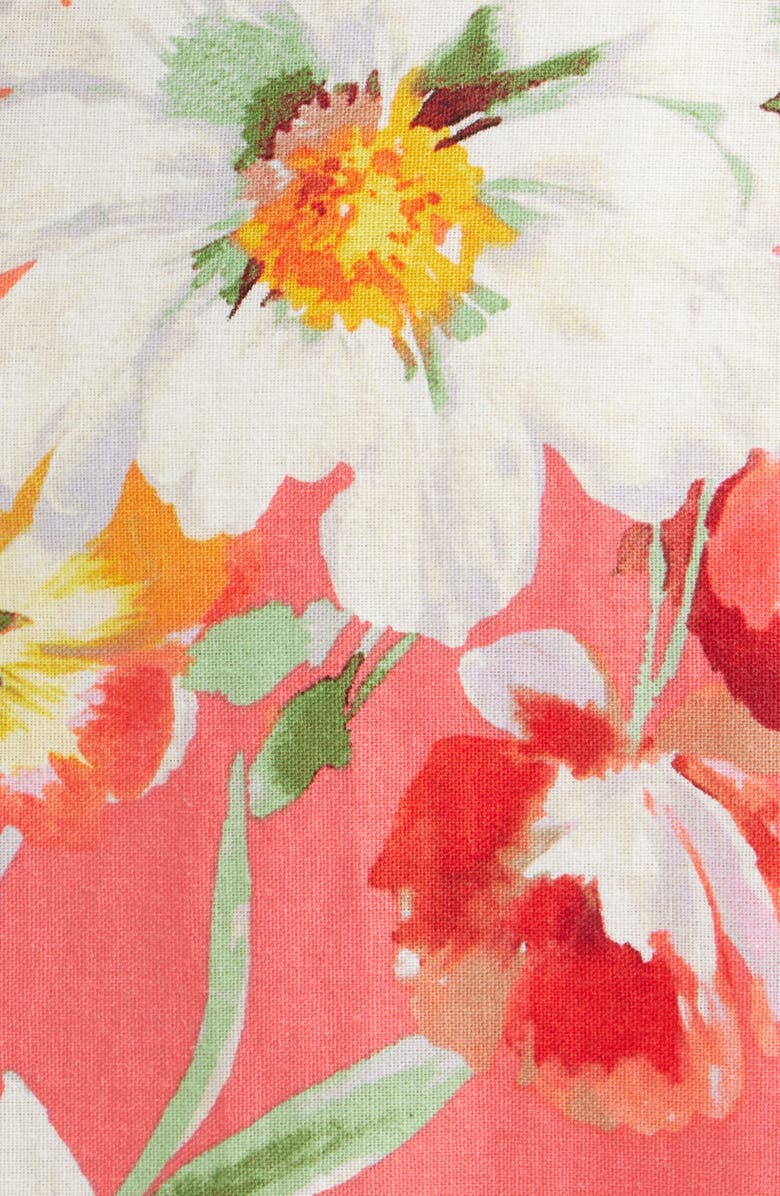 Vince Camuto Floral Print Fit & Flare Midi Dress, Alternate, color, Coral Multi