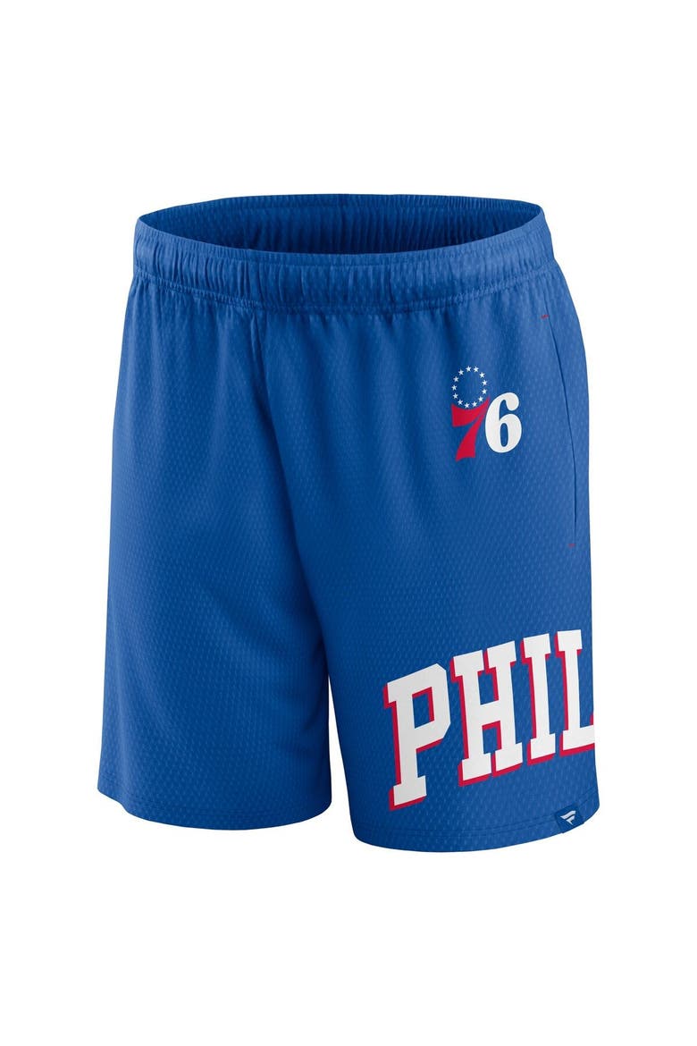 Men's Fanatics Branded Royal Philadelphia 76ers Free Throw Mesh Shorts, Alternate, color, Royal