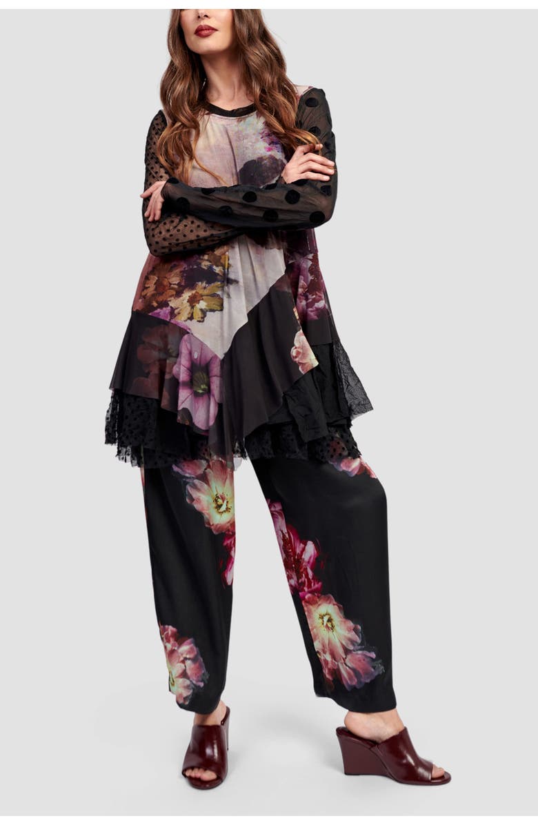 Alembika Dark bloom pull-on dress pants, Alternate, color, 