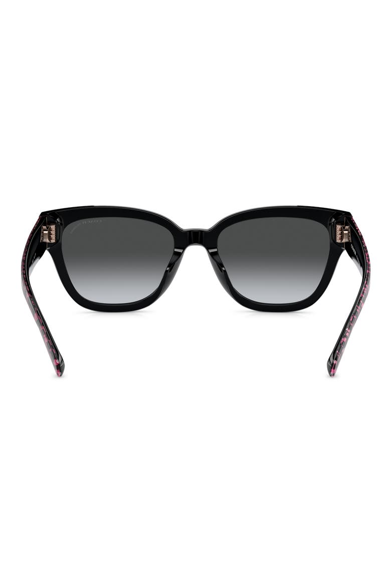 54mm Gradient Polarized Butterfly Sunglasses, Alternate, color, BLACK