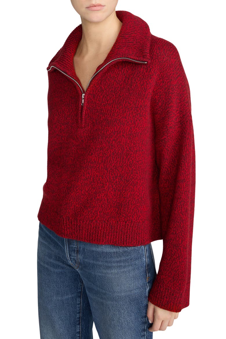 The Half Zip Marled Sweater, Alternate, color, PAPRIKA
