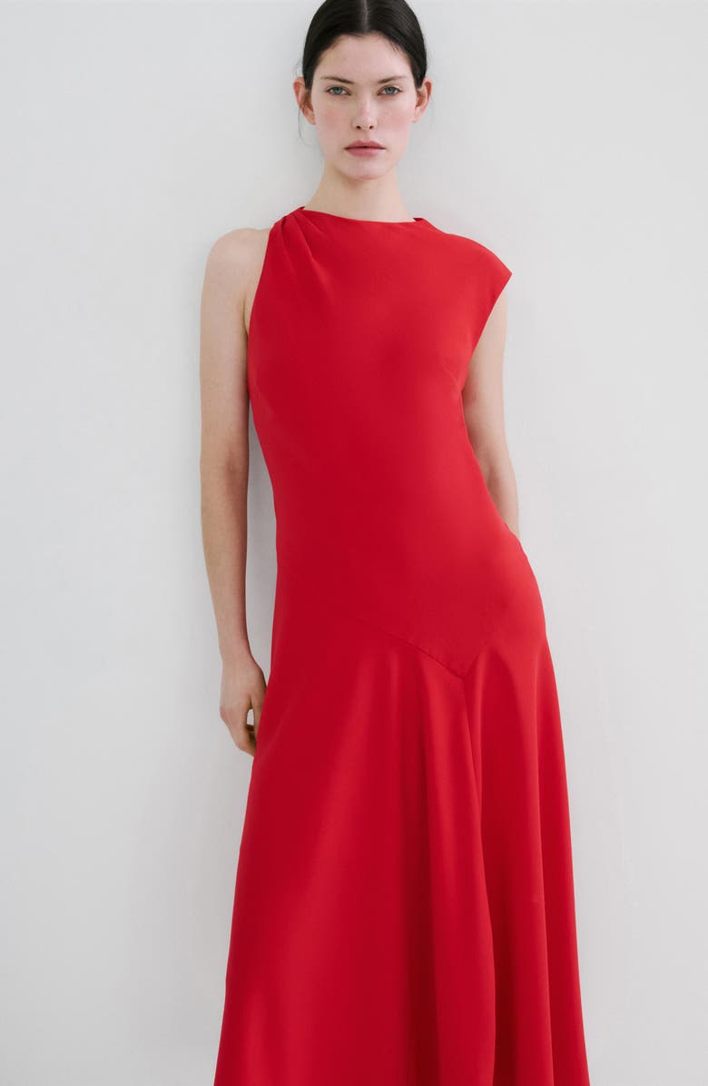 MANGO Vestido Sleeveless Asymmetric Midi Dress, Alternate, color, Red