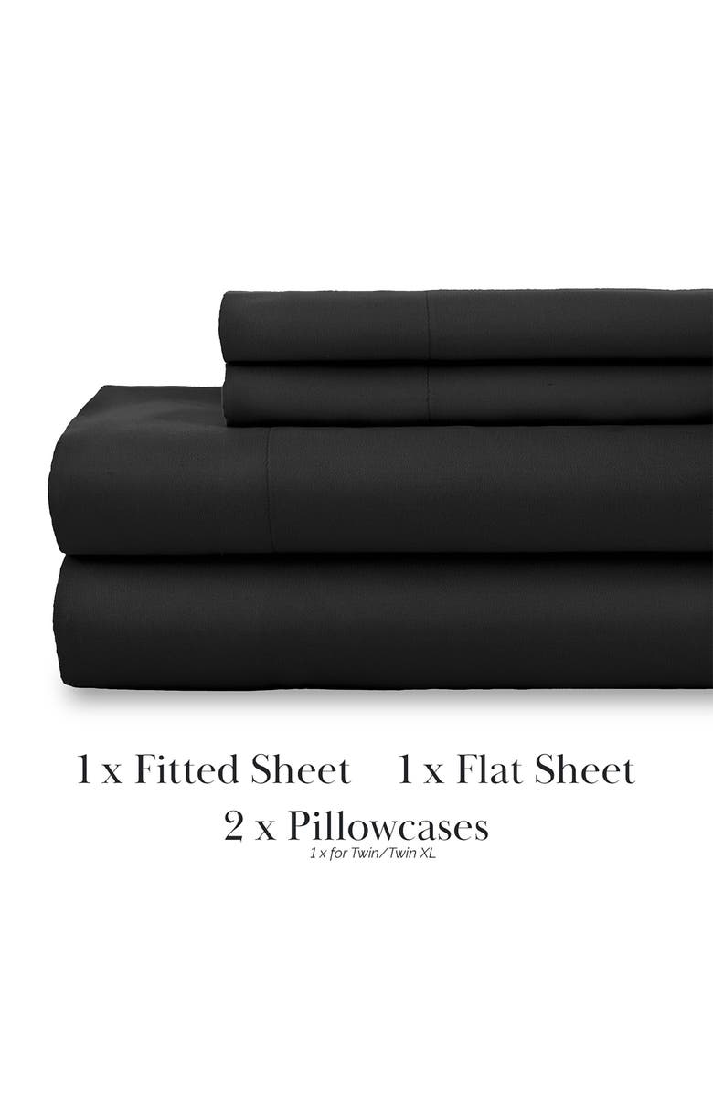 SOUTHSHORE FINE LINENS Classic Soft & Comfortable Brushed Microfiber Sheet Set, Alternate, color, Black