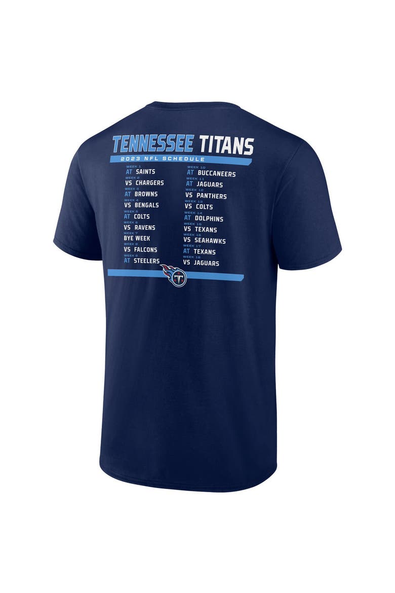 Men's Fanatics Branded Navy/White Tennessee Titans Two-Pack 2023 Schedule T-Shirt Combo Set, Alternate, color, Navy