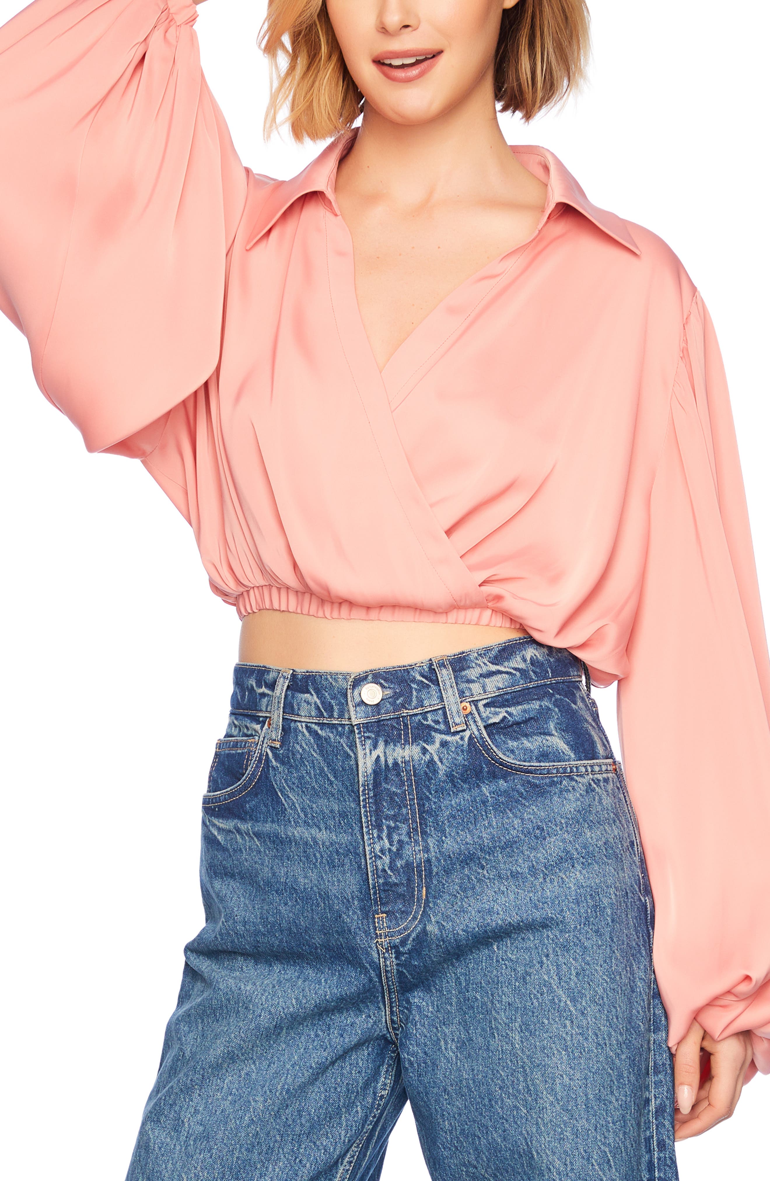 Susana Monaco Matte Satin Poet Top