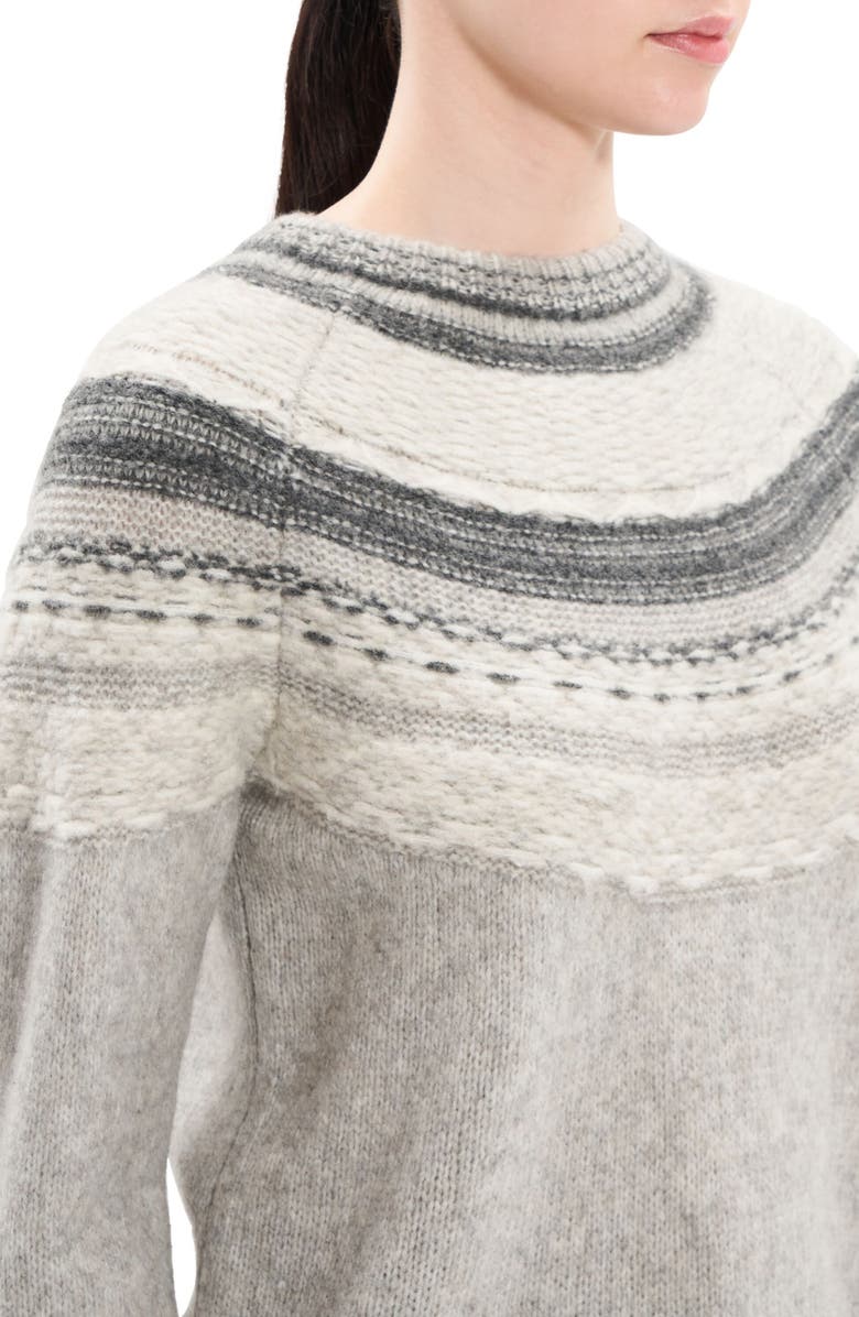 Theory Fair Isle Wool Blend Sweater, Alternate, color, Lt Grey Mel Multi - 1Kb