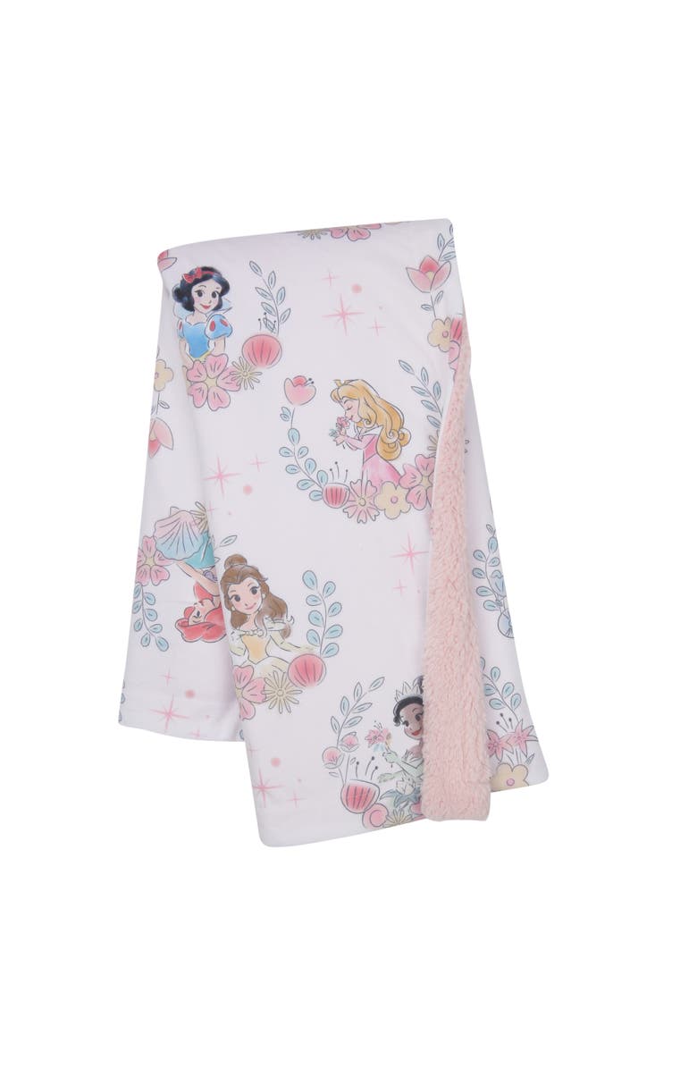 Lambs & Ivy Disney Princesses Baby Blanket - Ariel,Snow White,Cinderella,& more, Main, color, White