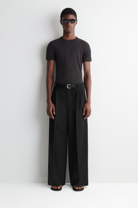 Pleated Relaxed-Fit Wide-Leg Pants