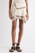 Isabel Marant Feriel Embroidered Fringe Silk Wrap Skirt