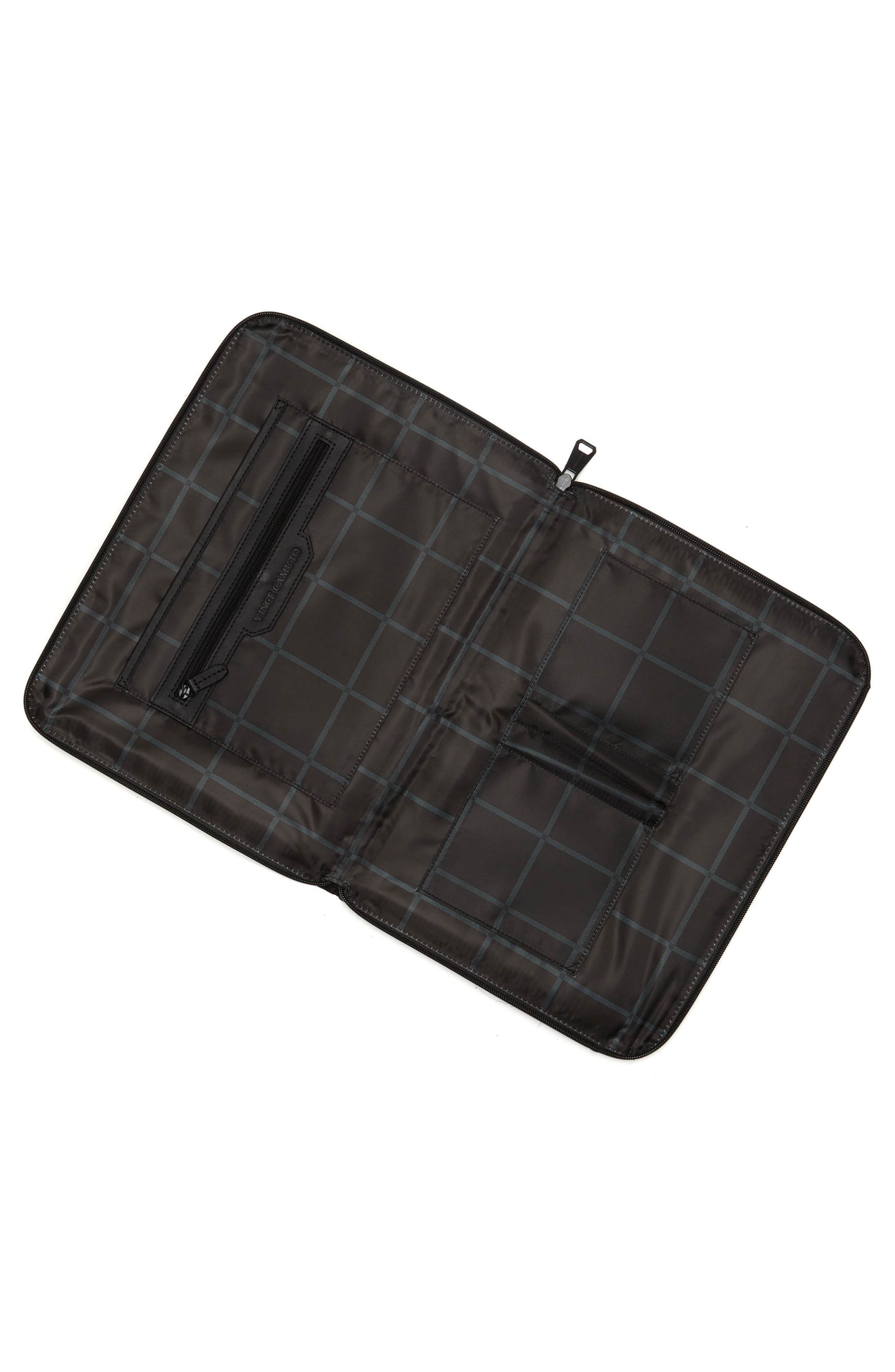 Purio Leather Portfolio, Alternate, color, BLACK
