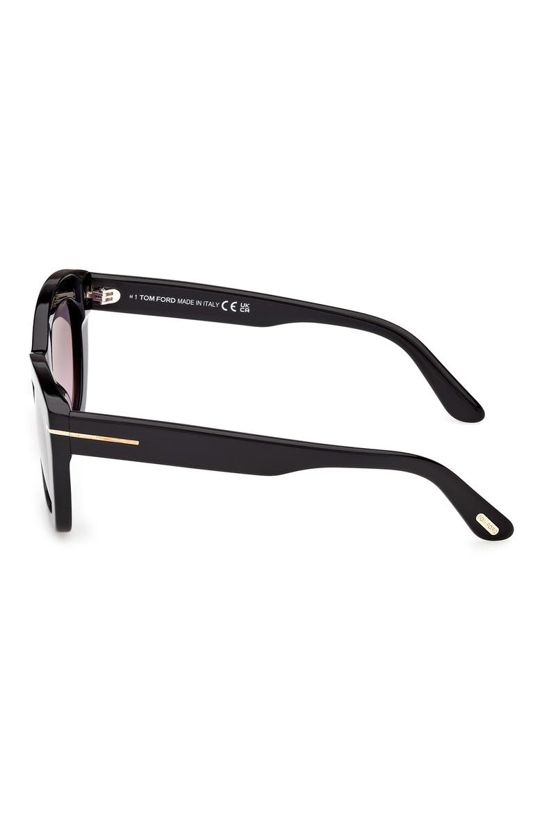 Linda 53mm Butterfly Sunglasses, Alternate, color, SHINY BLACK/ PURPLE LENSES
