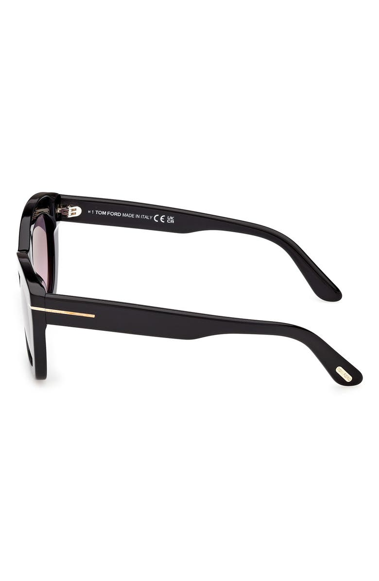 TOM FORD Linda 53mm Butterfly Sunglasses, Alternate, color, Shiny Black/ Purple Lenses