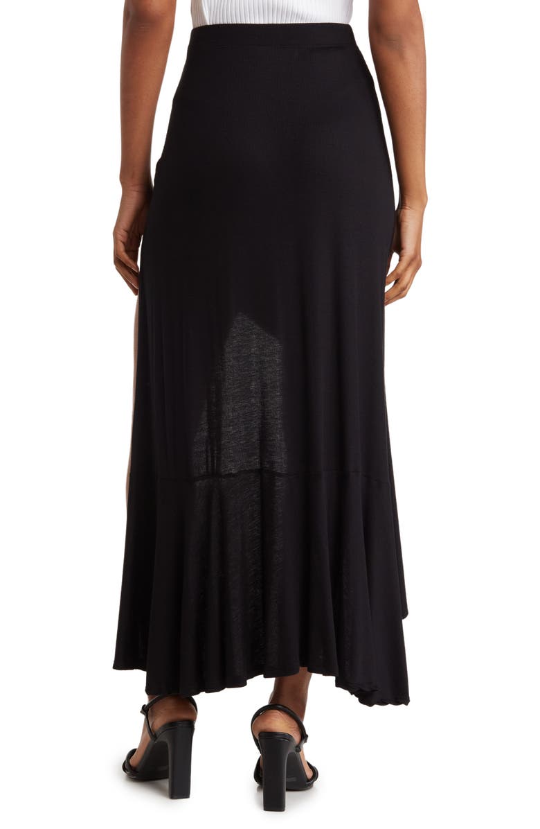 GO COUTURE Ruffle Side High-Low Skirt, Alternate, color, Black