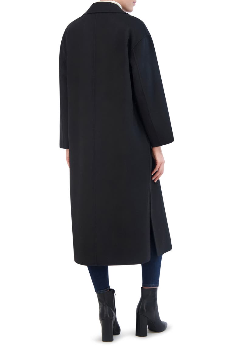 Double Faced Wool Reefer Coat, Alternate, color, BLACK
