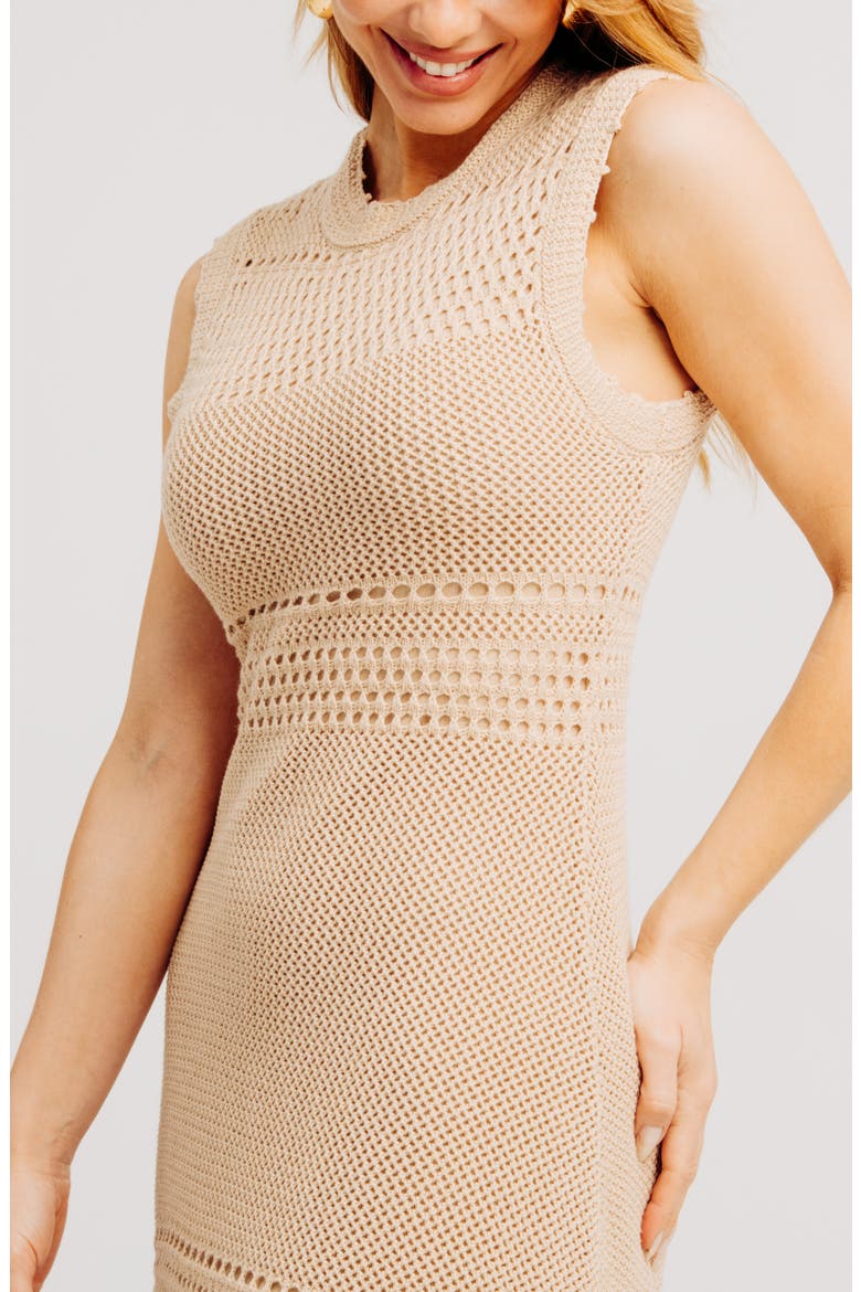 Colette Sleeveless Knit Dress, Alternate, color, BONE