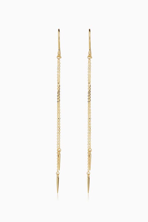 14K Yellow Gold Sharp Dresser Drop Earrings