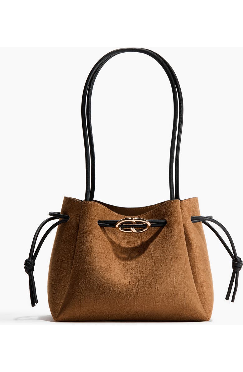 H&M Drawstring-detail Shoulder Bag, Alternate, color, Brown