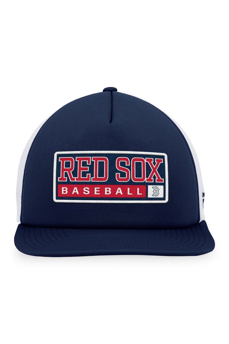 Men's Majestic Navy/White Boston Red Sox Foam Trucker Snapback Hat, Alternate, color, Navy