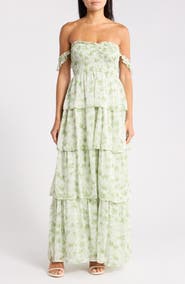 Beivy Yoryu Chiffon Printed Long Dress