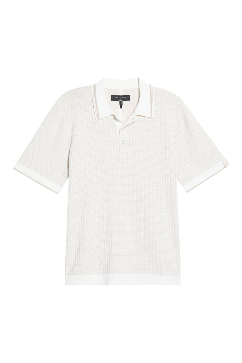 Harvey Rib Polo Sweater, Alternate, color, CHALK