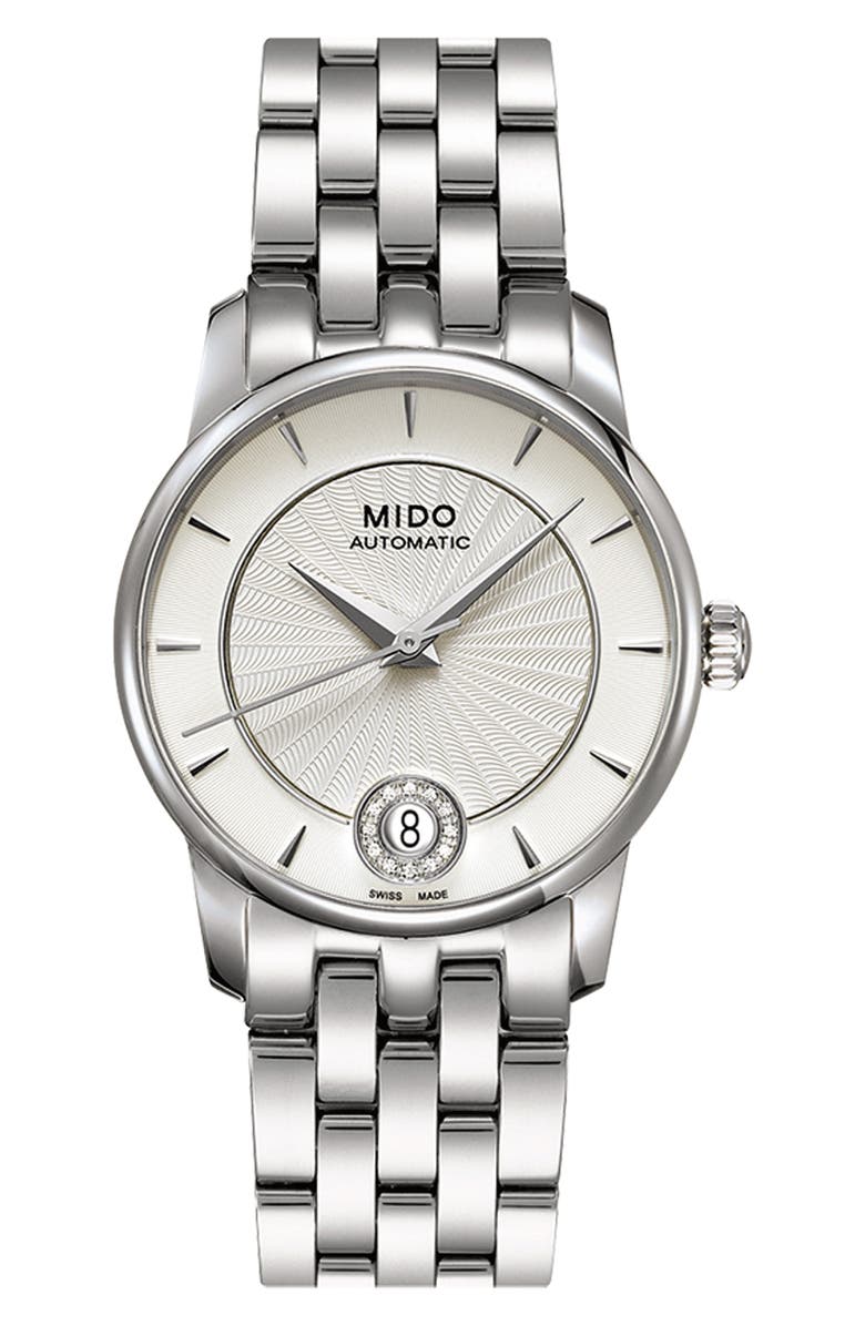 MIDO Baroncelli Diamond Automatic Bracelet Watch, 33mm, Main, color, 