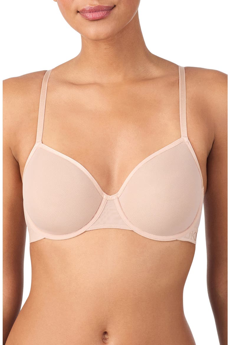 Logo Mesh Unlined Underwire Bra, Main, color, SAND