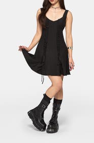 Disturbia Tasmina Lace Up Front Mini Dress