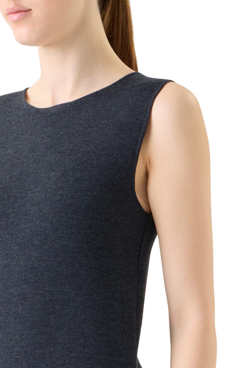 Akris punto Sleeveless Stretch Virgin Wool Tube Dress, Alternate, color, Charcoal
