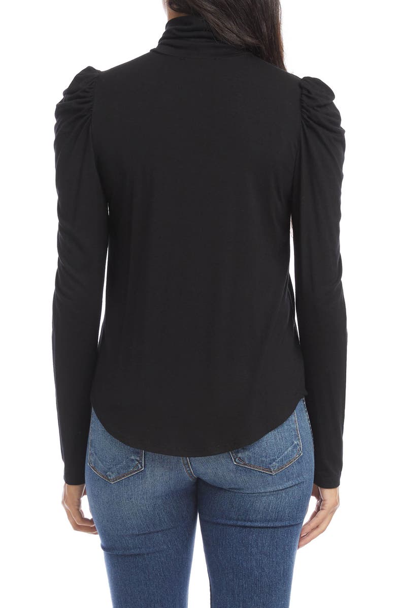 Karen Kane Shirred Long Sleeve Turtleneck Top, Alternate, color,